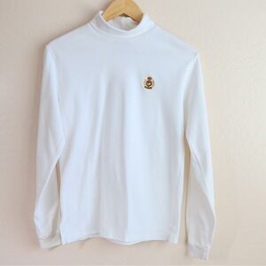 Vintage‎ Polo Ralph Lauren Turtleneck Long Sleeve Shirt Crest Made USA L White